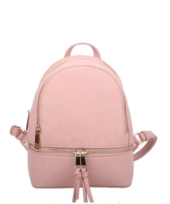 Fashion zipper Cute Backpack LP1082 ROSE PINK